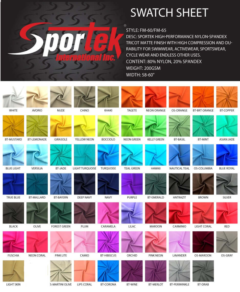 FM-60 / FM-65 Matte Nylon Spandex Tricot - Image 70
