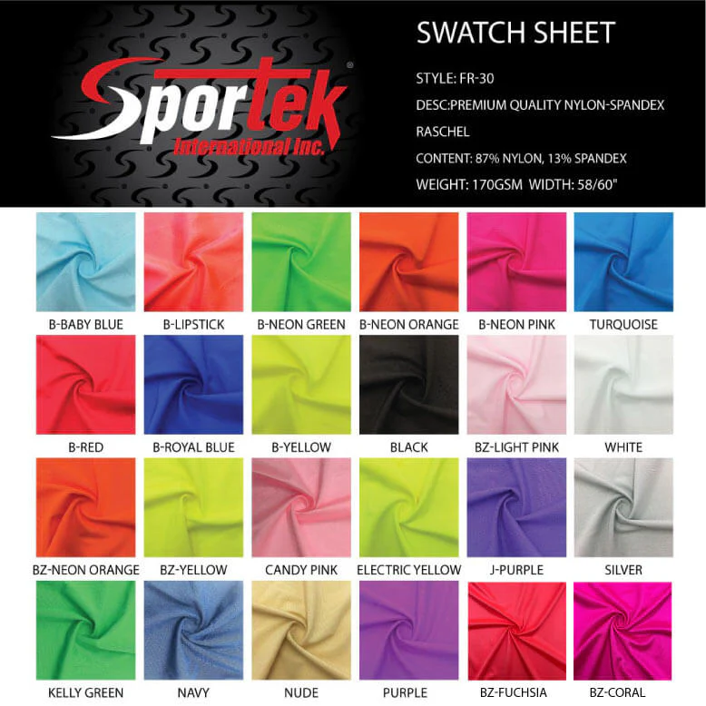 FR-30 Shiny Nylon Spandex Raschel Fabric - Image 24