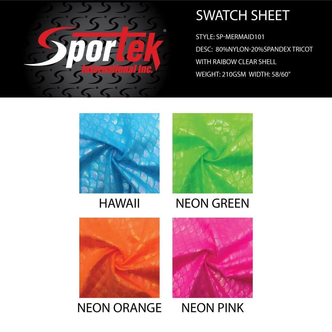 SP-Mermaid 101 Spandex Tricot with Rainbow clear shell-$14 per yard- $5 per color card - Image 5