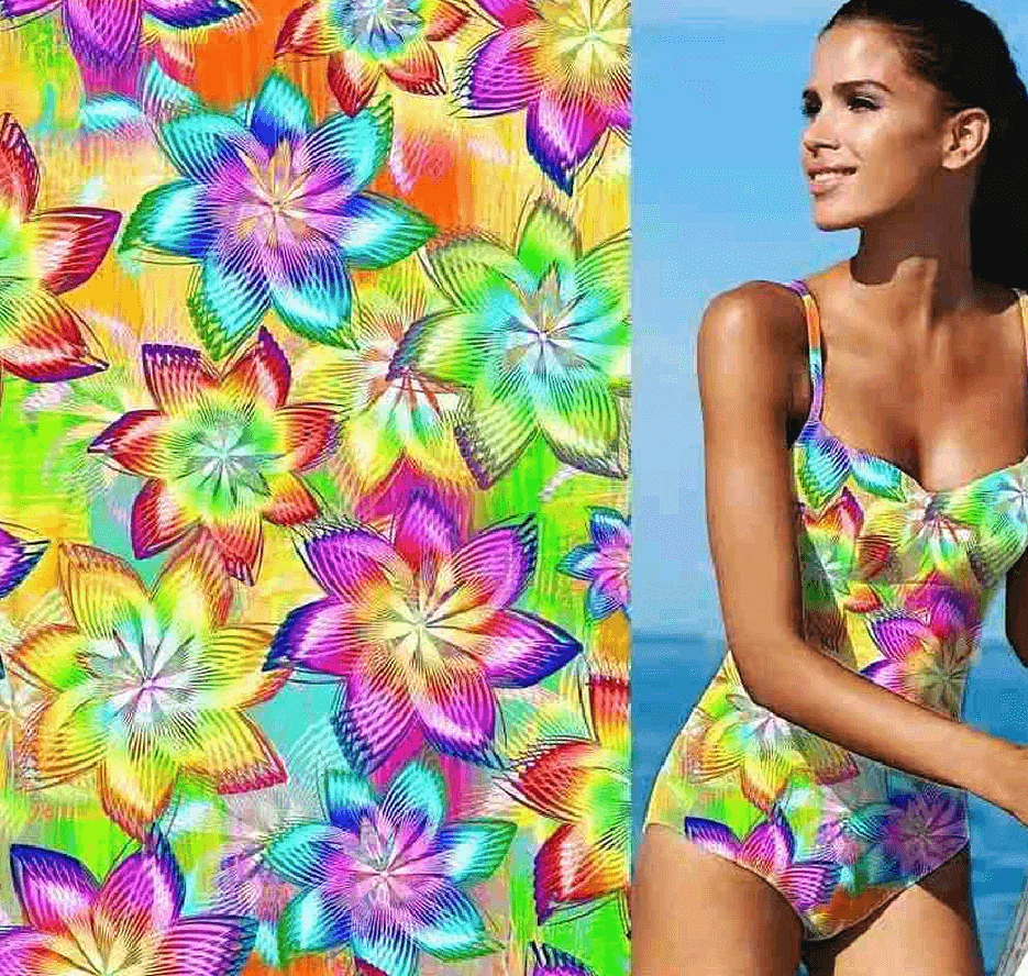 SP-NP90014 Rotatin Floral Printed Spandex - Image 2