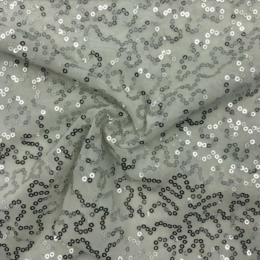 SP-SQ10 Sportek Stretch Mesh with Silver Sequin - Image 2